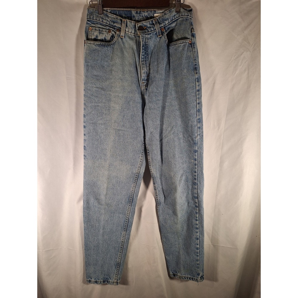 Levis 521 Tapered Fit Jeans Mens 12 Med Light Wash Blue Denim Made in USA 90s